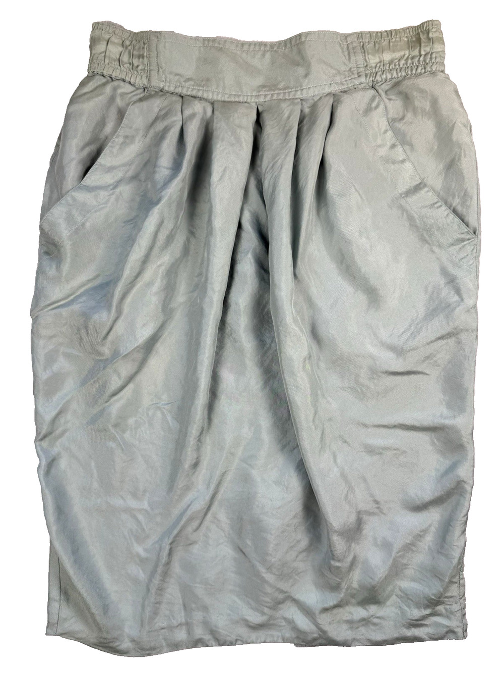 Vtg 90s Sunny Leigh 100% Silk Bubble Skirt Ice Blue 6 Whimsigoth Balloon